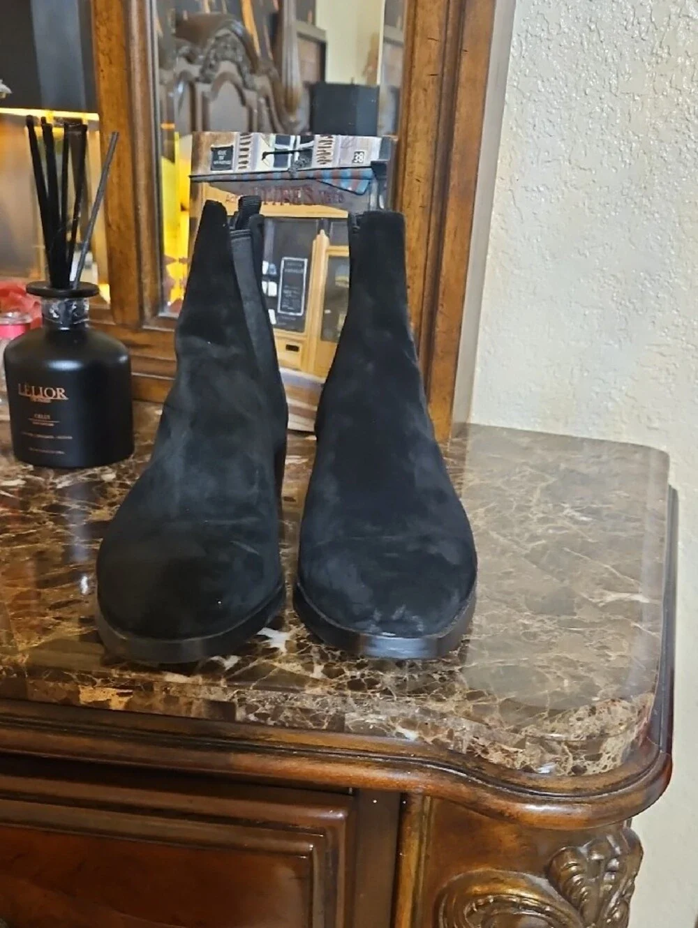 Michael Kors Black Suede Chelsea Ankle Boots